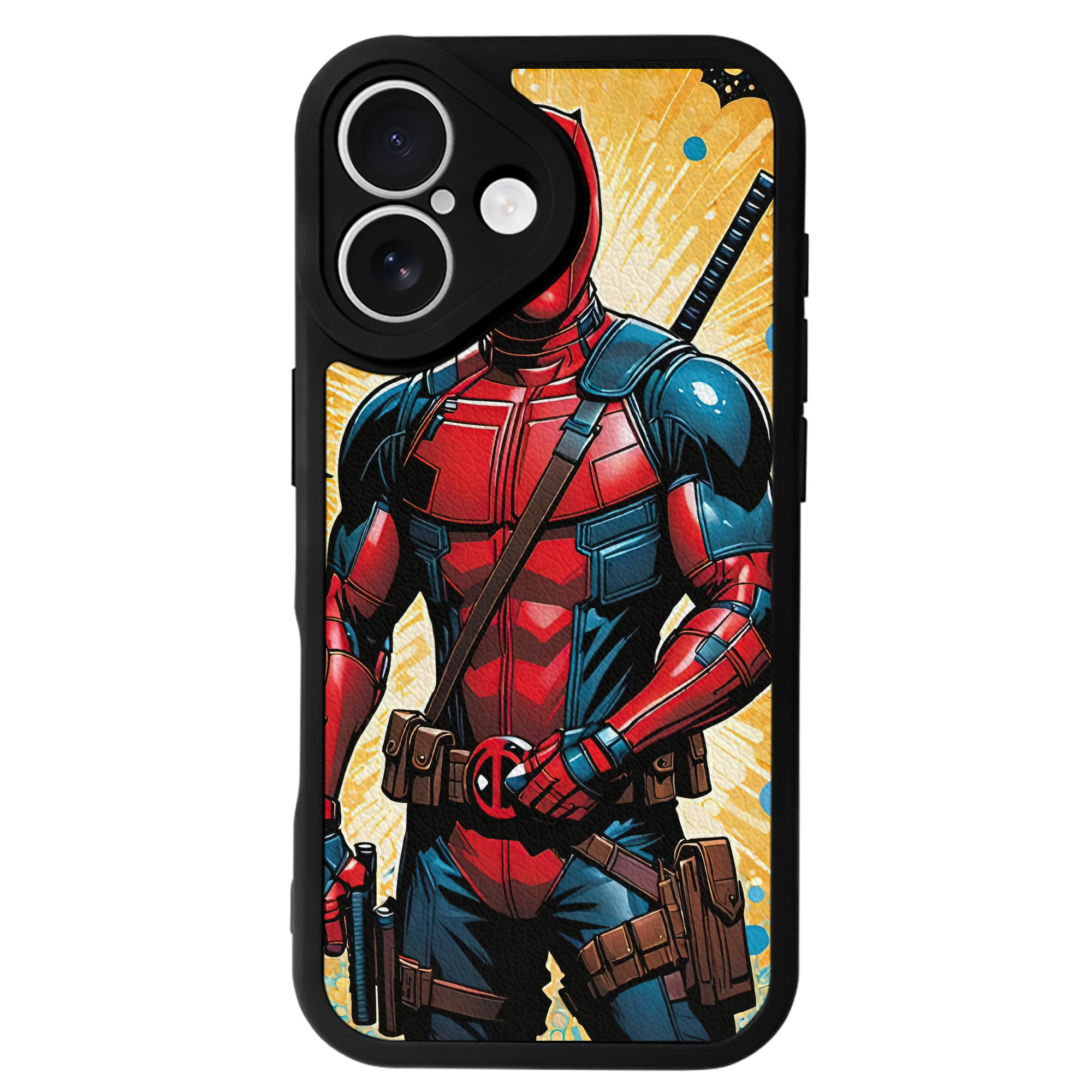 （画像用） Deadpool デッドプール 【iPhone 16シリーズ対応】シリコンスマホケース（レザー調） 材質：シリコン